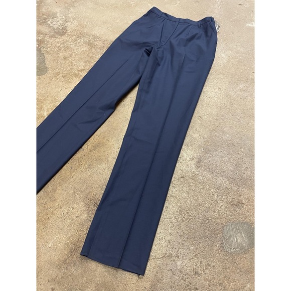 Vintage DSCP Dress Pants Womens 12WR Blue Wool Blend Pleated Uniform 90s - Picture 3 of 16